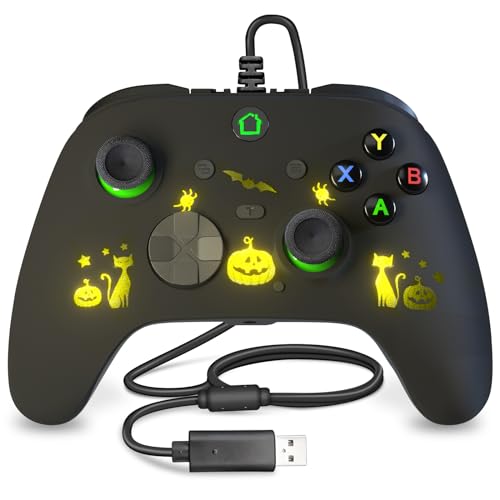 Image of conwin Wired Game Controller for PC and X-BOX-1 /One, Support RGB LED, Turbo, Programmable Button, 3.5mm Jack, Vibration, USB Gamepad for X-BOX-1 need updated by yourself (Halloween)