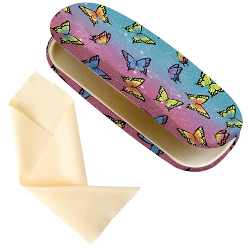Image of Glasses Case Hard Shell,Portable Protective Eyeglasses Case, Eyeglass Holder Box with Cleaning Cloth,for Women Men