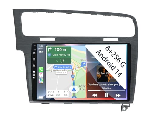【8+256GB】 Gris Autorradio Android 15 de 10.1 Pulgadas para VW Passat b8 Magotan 2015-2018 Carplay Radio Car Play inalámbrico GPS Navi Pantalla Navegación Reproductor Estéreo Pantalla táctil
