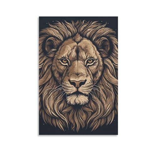 Toile lion dessin animé 60x90cm pour décorer la chambre enfant