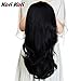 Kori Koli 24 Inch Wavy 3/4 Half Wig Long Synthetic Hair Extensions Black Capless Wigs Hair Clips Extension For Women 210g 12#