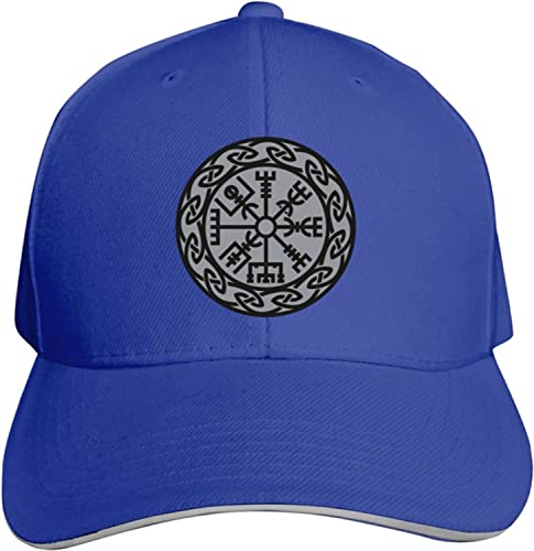 LOUJIN Vegvisir Islandia Runy Kompas Wikingowie Futhark Czapka Z Daszkiem Językiem Czapka Na Zewnątrz Czapka Moda Czarna, NIEBIESKI