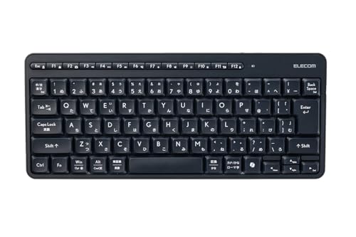 エレコム ワイヤレスキーボード 静音 ミニサイズ テンキーレス 無線2.4GHz Windows macOS ChromeOS メンブレン式 ブラック TK-QT11MDMABK - エレコム(ELECOM) - 商品画像