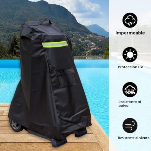 Miniatura 2 de Cubierta Para Robot Limpiafondos Dolphin, Caddy Funda Para Robot Limpiador De Piscinas Dolphin, Robot Limpiafondos Con Bolsillos Cordón Tiras Reflectantes, Parasol Impermeable A Prueba