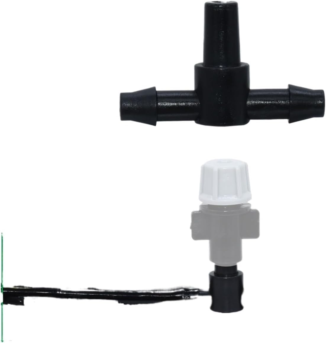 50PCS 1/4 Inch Drip Irrigation Tee Connectors, Barbed T Fittings for 4/7mm Tubing, Garden Watering Hose Joints(SPL11-011-50PCS)