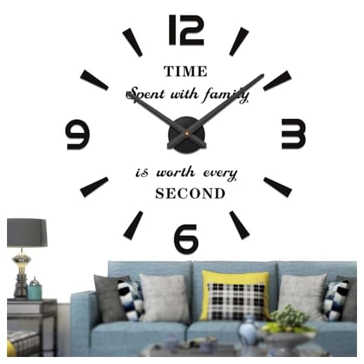 Vangold DIY Reloj de pared sin marco espejo grande 3D Sticker-2 años de garantía (Negro-73)
