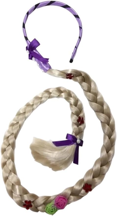 Trança Longa Rapunzel Tiara Princesa Infantil Festas