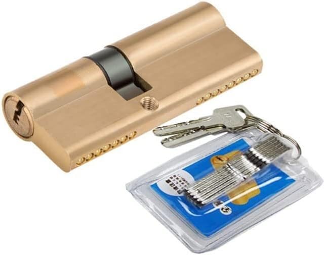 Zamknięcie drzwi cylindrycznych Zamek mosiężny do drzwi wejściowych z wkładką Euro Cylinder i przedłużonymi kluczami 65-115 mm(110mm(32.5x77.5))