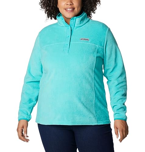 Image of Columbia Womens Benton Springs Half Snap II Pull Over Fleece Jacket, Dark Stone /Canoe /Vintage Blue, 3X