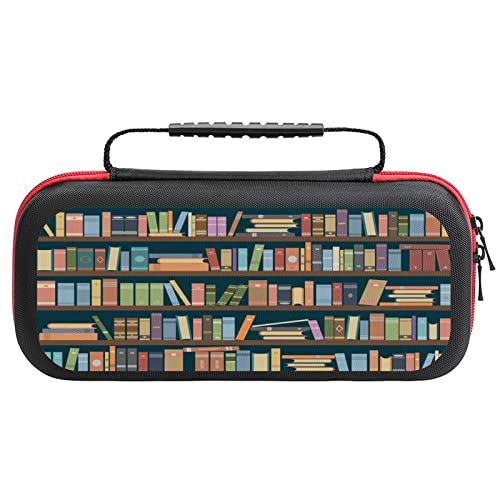 MUTAY Carrying Case for Nintendo Switch Book Shelf Portable Protective Case for Switch Lite Switch Accessories Bundle Portable Travel Bag with 20 Game Storage Compatible