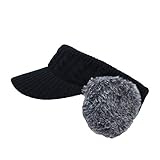 WITHMOONS Winter Warm Acrylic Visor Earflap Hat Windproof Cap JDV1300 (Black)