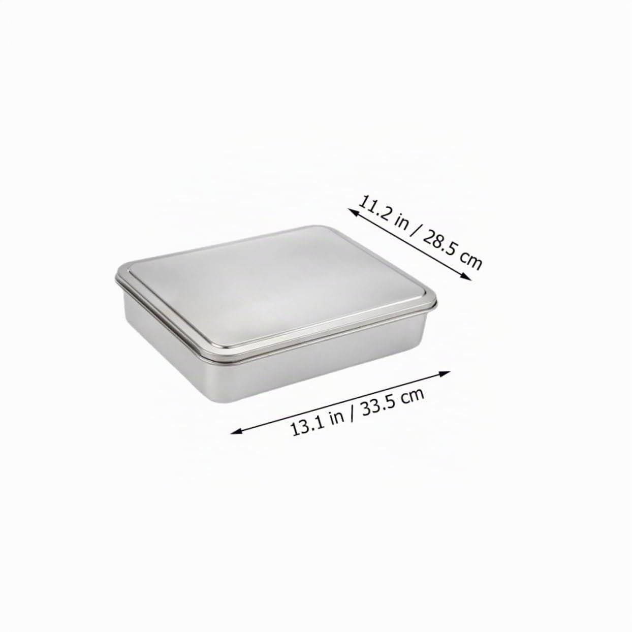 PRETYZOOM Teglia Grande Capacità per Tiramisù con Coperchio in Acciaio Inox per Conservare Dolci Freschi e Spuntini da Forno