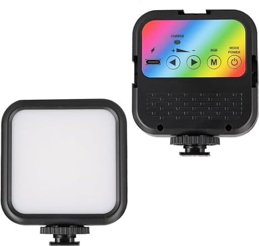 Luz de video RGB portátil con 70 LED, compatible con FUJIFILM INSTAX MINI EVO, temperatura de color ajustable y batería recargable de larga duración | Ya disponible en tu tienda friki favorita! En mundofriki.es!