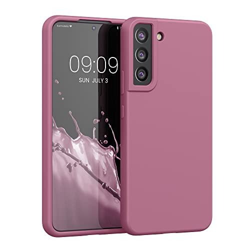 kwmobile Case for Samsung Galaxy S22 Plus Case - Soft Cover - Shockproof Silicone - Wireless Charging Dark Rose