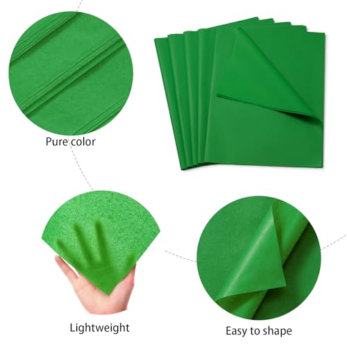 Image of Simetufy 115 Sheets 14 x 20 Inch Green Tissue Paper for Gift Bags