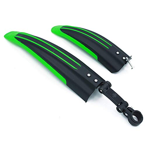 ColouredPeas Mountain Bicycle(Road Bike) Front/Rear Fender Streamline-Shaped Adjustable DIY Mudguard Tire Mud Guards (Green)