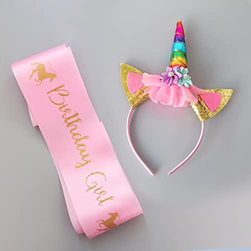 Doctor Unicorn Birthday Girls Outfit Set Tutu Skirt Dress, Unicorn Shirt, Headband & Satin Sash (Rainbow Tutu/Shell - 5-6 Years) #TOP3