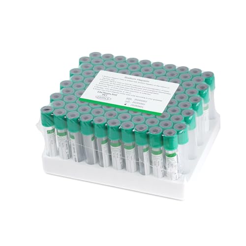 Vacutainer Blood Collection Tubes 5ml Lab Vacuum Heparin Tube for Pet Animals Veterinary Lab Supplies 100 Pcs Wrap Packaging