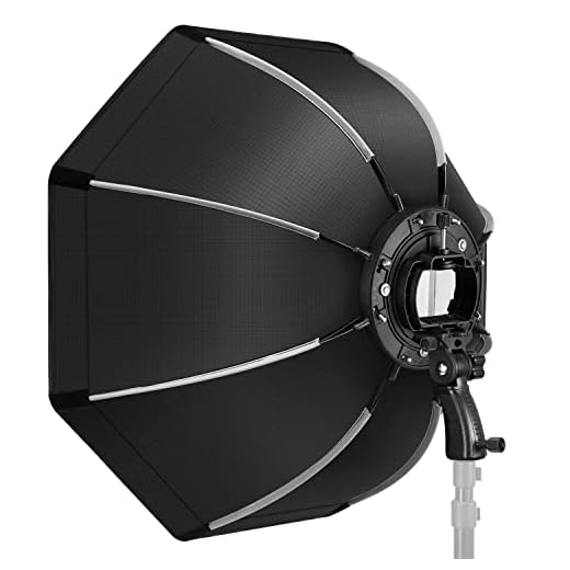 NEEWER 65cm achteckige Softbox mit Schnellverschluss, mit S-Typ Halterung, Tragetasche, kompatibel mit NEEWER TT560 NW561 NW600 NW620 NW700 NW-670 750II und Q3 AD200Pro Flash Strobes-SF-RP26