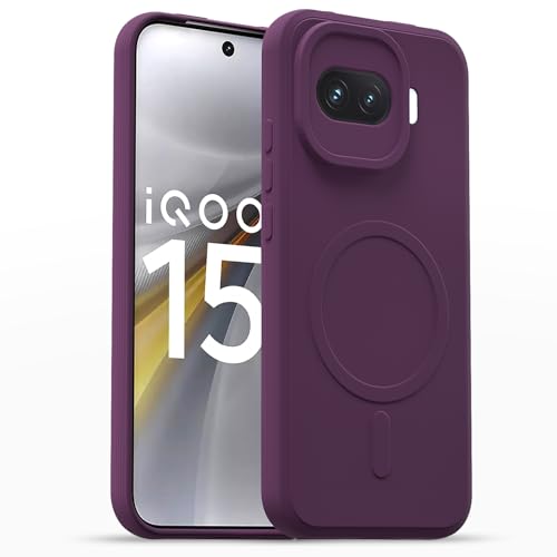 Image of Pikkme Back Cover for iQOO 15R 5G Soft Matte Silicone Mag-Safe Design (Mag-Safe Not Support) Camera Protection | Slim Fit Bumper Cover (Purple)