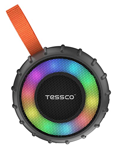 Image of (Tessco FS-344) Wireless Stereo Speaker with Rich bass with RGB Lights, IPX6 Waterproof Bass, 6-8H Playtime, Travel, Bath, Cycling (Black)