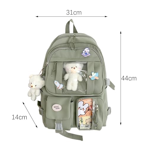 Sac à dos scolaire filles vert clair pour ordinateur portable et étudiantes