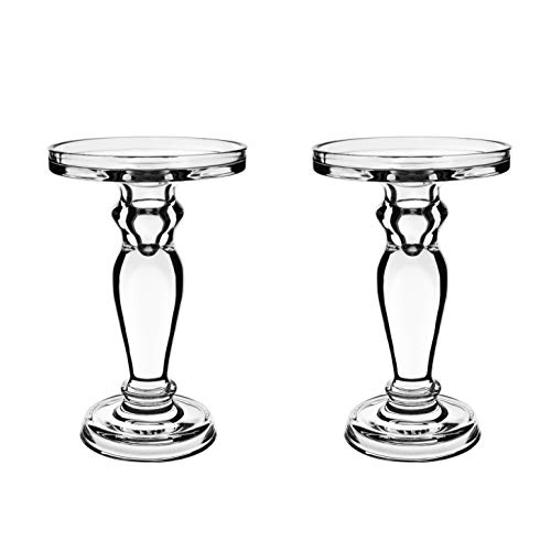 CYS EXCEL Glass Candle Holders for 4" Pillar or 3/4" Taper Candle. Candle