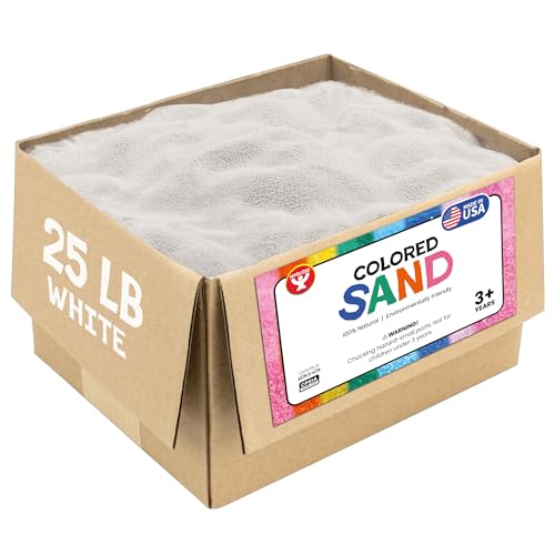 Image of Hygloss Colored Sand for Crafts - 25 lb, White - Vibrant Colorful Fine Sensory Play Sand Art Kits for Kids - Classroom Activities for Children 3 4 5 6 7 8 9 10 11 12 - Safe for Ages 3+
