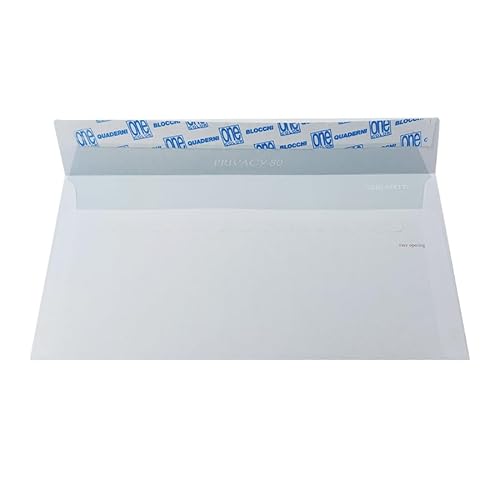 Blasetti - Busta Per Spedizione Formato 11X23Cm Privacy. Busta Con Intagli Antieffrazione Per Lettere, Conf. 500 Pz, Colore Bianco, Lembo Autoadesivo 