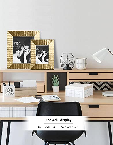 Artbyhannah 5X7 Inch 4 Pack Ornate Gold Picture Frames Set With High Definition Glass For Table Top Display And Wall Mount Photo Frame For Wedding Or Home Decoration #TOP6