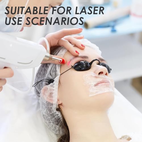 Image of IPL and ND-Yag Laser Light Protective Eyepatch Googles Silicone Soft Durable Comfortable, LED Light Shielding Eye Lap Black Safety for UV IPL Infrared LED Light Therapy (Pack of 6)