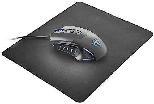 PICTEK Gaming Mouse with Mouse Pad, Programmable, 7 Buttons, Ergonomic Design, RGB Breathing Light Wired Computer Mouse PC Gaming Mice (Mouse & Mouse Pad Combo, Grey)