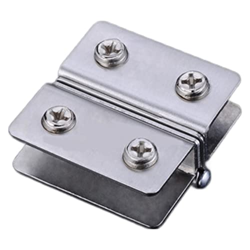 SBSSYVLMV Bisagras Bisagra de Puerta Vidrio Clip Doble Cara sin Agujero Gabinete Acero Inoxidable Abrazaderas for 4-9 mm 180 Grados