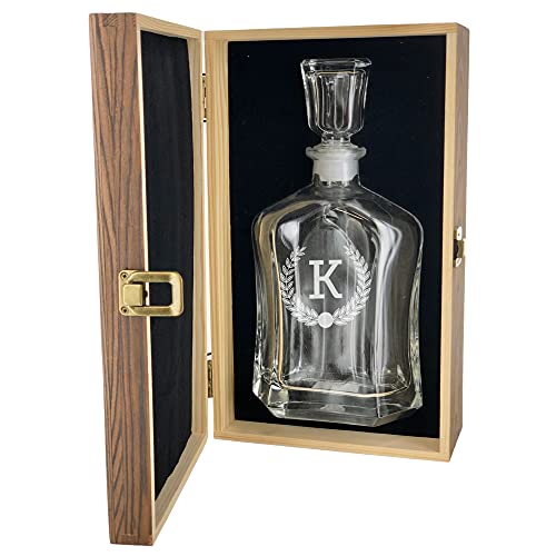 Froolu Custom Engraved Whiskey Decanter with Box - Great Gifts for Wedding & Groomsmen - Holds 23.75oz liquor - Monogrammed Name & Initial - Perfect for Him on Birthday, Christmas, Housewarming & more - Image 8