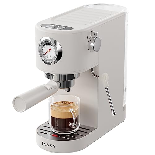 Jassy Espresso Coffee Machine 20 Bar Espresso Maker Compact Design With Powerful Milk Frother/Steam Wand For Espresso/Cappuccino/Latte,1.2L Water Tank #TOP19
