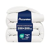 ACCURATEX 450GSM Premium Bettdecke 200x200 cm, warme Winterdecke mit Flauschiger Daunen-Alternative Füllung, weich & atmungsaktiv, allergikerfreundlich (Oeko-TEX), Bettdecken mit Eckbändern, waschbar