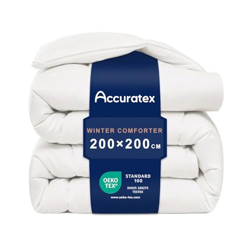 ACCURATEX Couette d'hiver Chaude 450 g/m² 200×200 cm, Effet Duvet