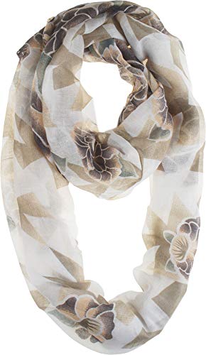 Fall Winter Soft Lightweight Polygon Flower Sheer Infinity Scarf for Women