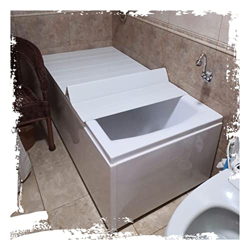 Plateau de baignoire pliable et étanche - Panneau isolant pour spa, salle de bain et douche - Organisateur multifonction pour les essentiels de bain