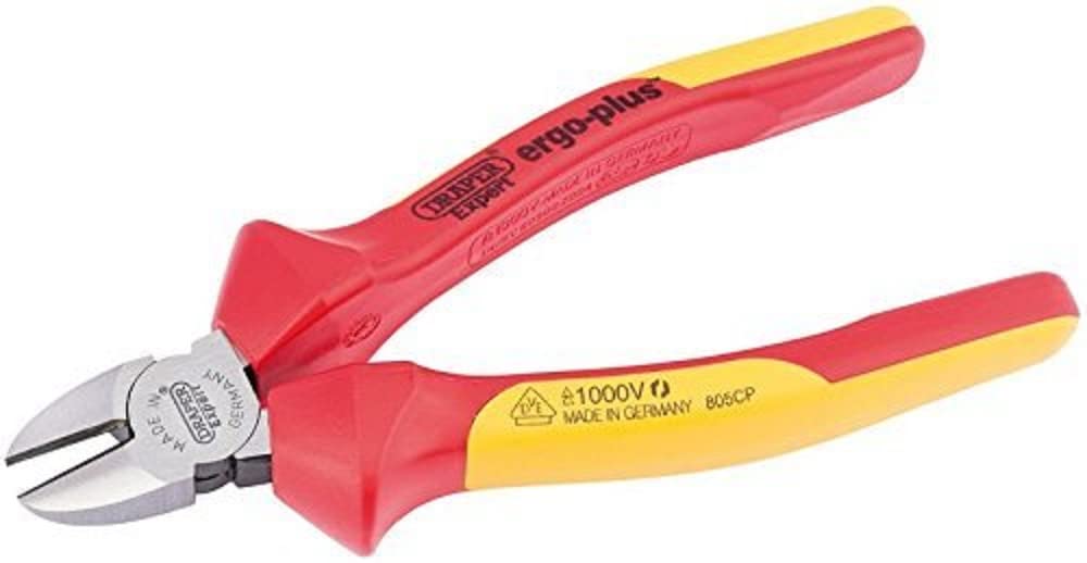 Alicate de corte diagonal Draper Tools 50248 Expert Ergo Plus con aislamiento completo VDE azul 1