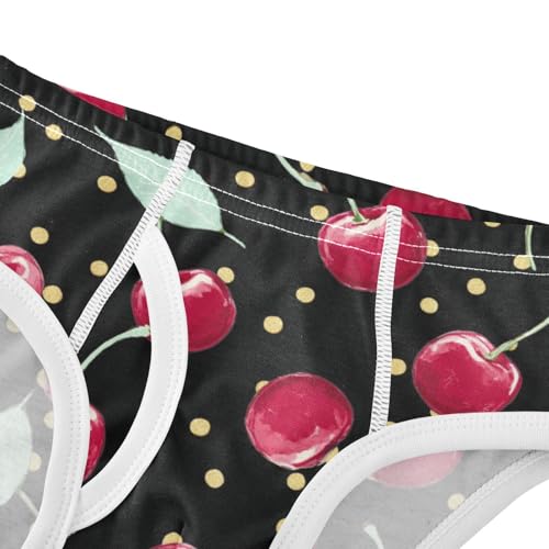 Wusikd Cherries Polka Dots Boys' Underwear Cotton Boys Briefs Soft Toddler Underwear 2T4