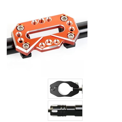 Manillar de motocicleta universal de 22 mm barra transversal naranja de aluminio 4