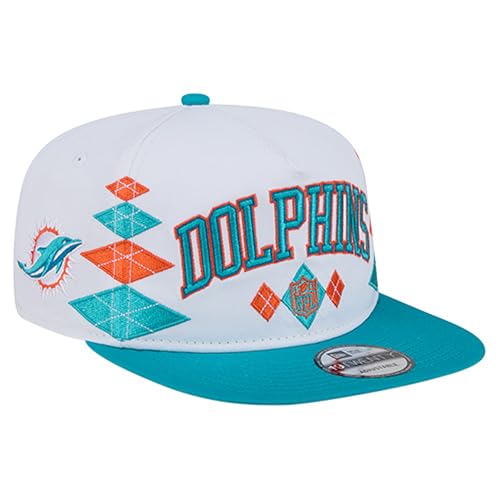 New Era Men's White Miami Dolphins Argyle 19TWENTY Adjustable Hat