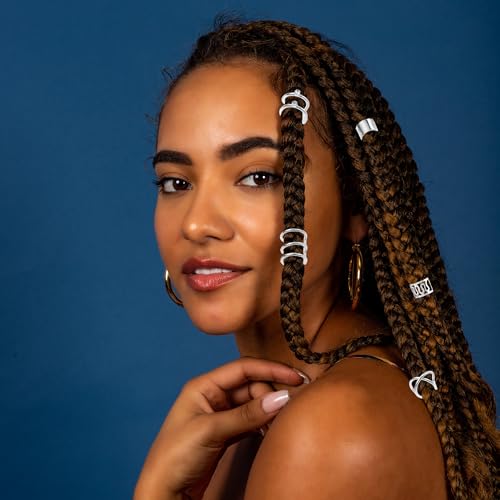 Niuhong Dreadlocks 24 Pcs Viking Braids Braiding Hair Clips for Women and Girls (Silver), 1 count (Pack of 24) - Image 4