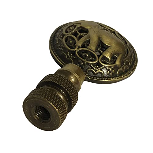 Image of Royal Designs, Inc. Decorative Baby Elephant Finial for Lamp Shade, Antique Brass - Pack of 2