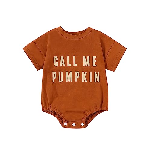 Image of Kayotuas Baby Boy Girl Halloween Outfit Bubble Romper Oversized Sweatshirt Bodysuit Announcement Shirt Cute Halloween Clothes