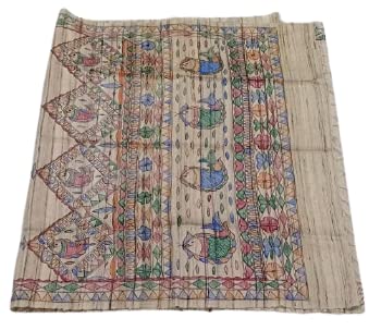Kusum (A Jharkhand Govt. Enterprise) Ghicha Silk Madhubani Art Stole (JASCOLAMPF 120)