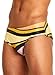 MIZOK Mens Swim Briefs Fashion Print Style Swimwear Sexy Swimsuits Bathing Suit Yellow L