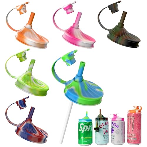 30% Off 6-Pack Silicone Soda Can Lids with Straw