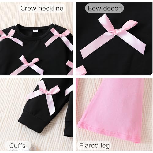 Image of Girls 2 Piece Outfits Long Sleeve Butterfly Sweatshirt & Flared Pants Fall Clothing Set Size 7-12 Years